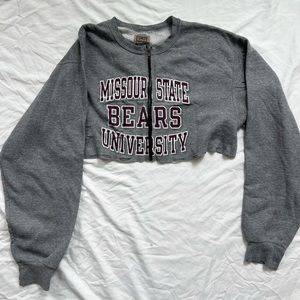 NWT Missouri State University cropped zip up crewneck